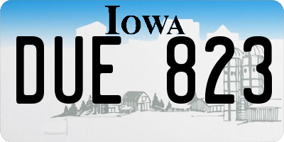 IA license plate DUE823