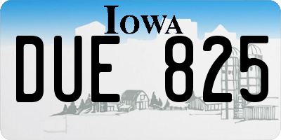 IA license plate DUE825