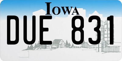 IA license plate DUE831