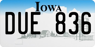 IA license plate DUE836