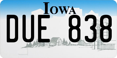 IA license plate DUE838