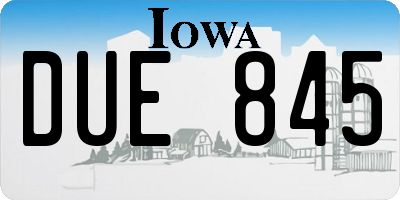 IA license plate DUE845