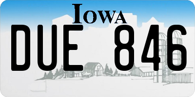 IA license plate DUE846