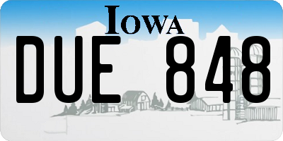IA license plate DUE848