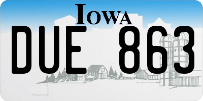 IA license plate DUE863