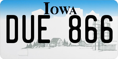 IA license plate DUE866