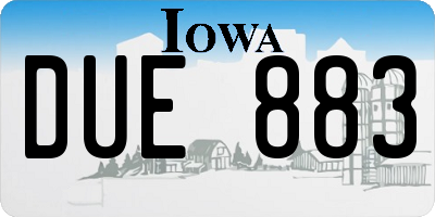 IA license plate DUE883