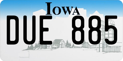 IA license plate DUE885