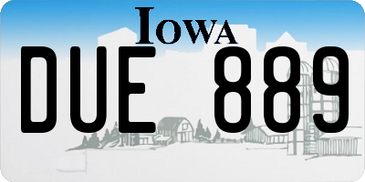 IA license plate DUE889