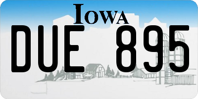 IA license plate DUE895