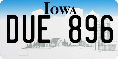 IA license plate DUE896