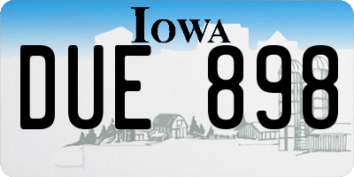 IA license plate DUE898