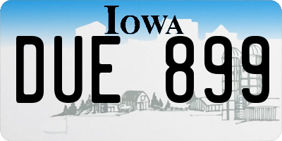 IA license plate DUE899