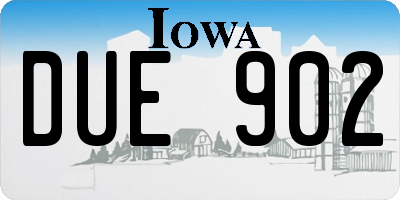 IA license plate DUE902
