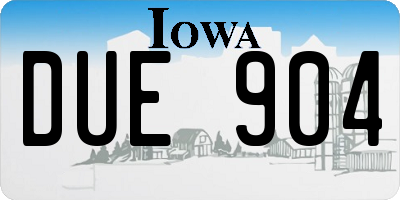 IA license plate DUE904