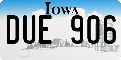 IA license plate DUE906