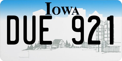 IA license plate DUE921