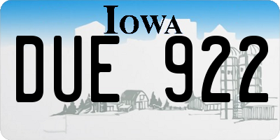 IA license plate DUE922