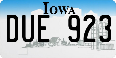 IA license plate DUE923