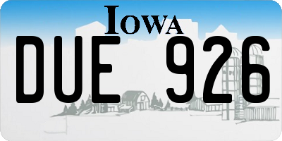 IA license plate DUE926