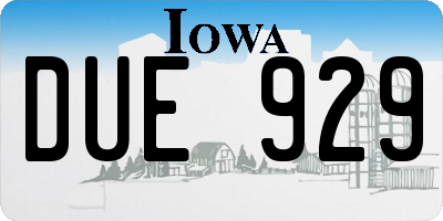 IA license plate DUE929