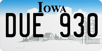 IA license plate DUE930