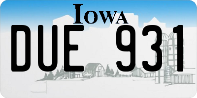 IA license plate DUE931