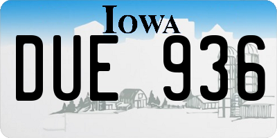 IA license plate DUE936