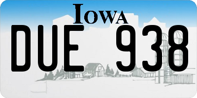 IA license plate DUE938