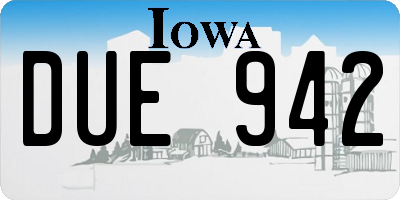 IA license plate DUE942