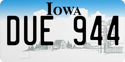 IA license plate DUE944