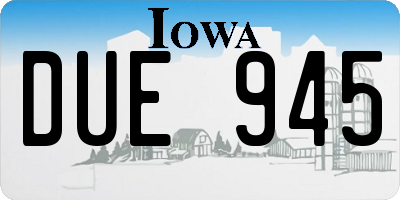 IA license plate DUE945