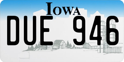IA license plate DUE946
