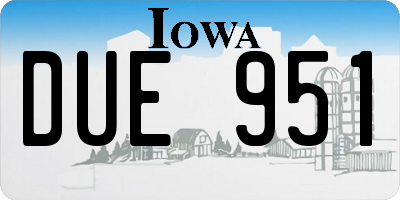 IA license plate DUE951