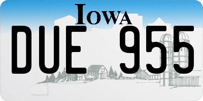 IA license plate DUE955