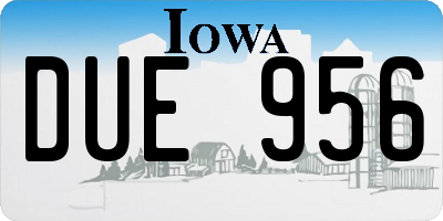 IA license plate DUE956