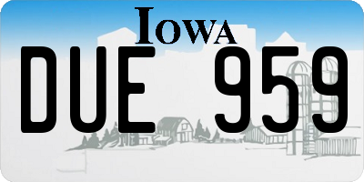 IA license plate DUE959