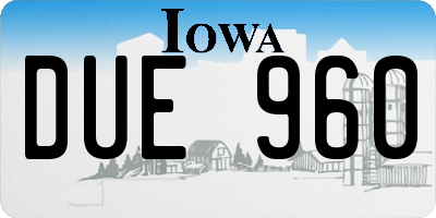 IA license plate DUE960