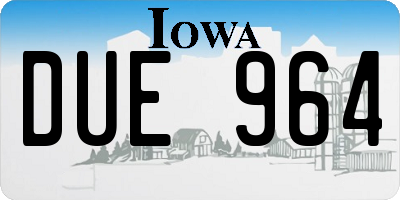 IA license plate DUE964