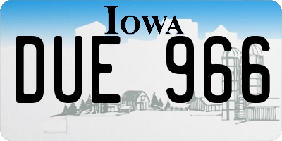 IA license plate DUE966