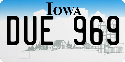 IA license plate DUE969