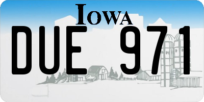 IA license plate DUE971