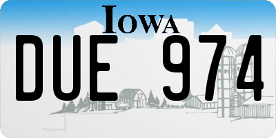 IA license plate DUE974