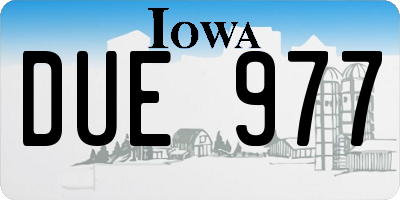 IA license plate DUE977