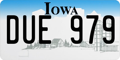 IA license plate DUE979