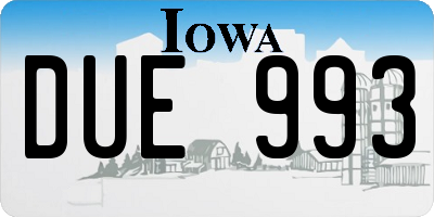 IA license plate DUE993