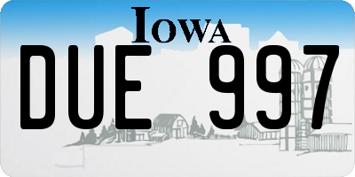 IA license plate DUE997