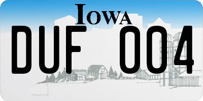 IA license plate DUF004