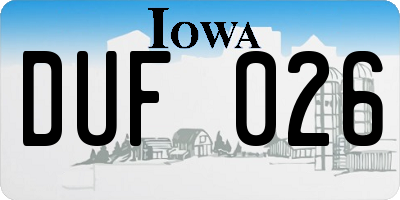 IA license plate DUF026