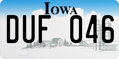 IA license plate DUF046